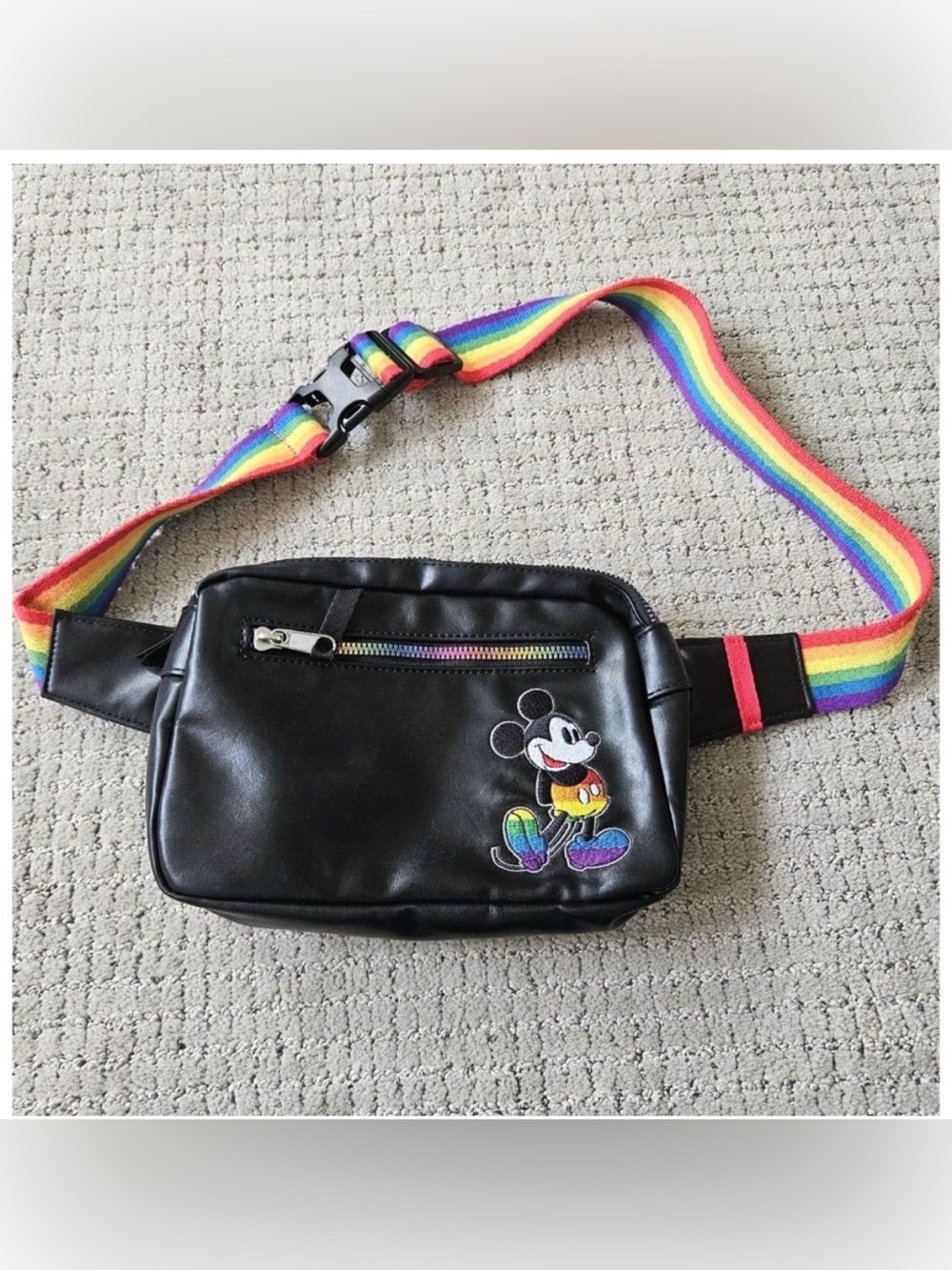 Disney Parks Fanny Pack Bag Rainbow Collection Mickey Mouse Belt Waist Women Men